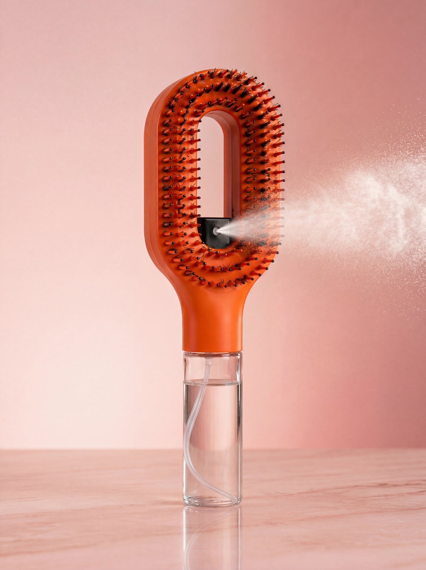 Brosse à cheveux démêlante avec son vaporisateur intégré