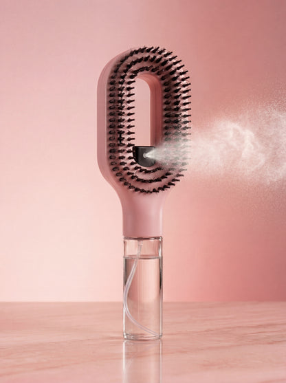 Brosse à cheveux démêlante avec son vaporisateur intégré
