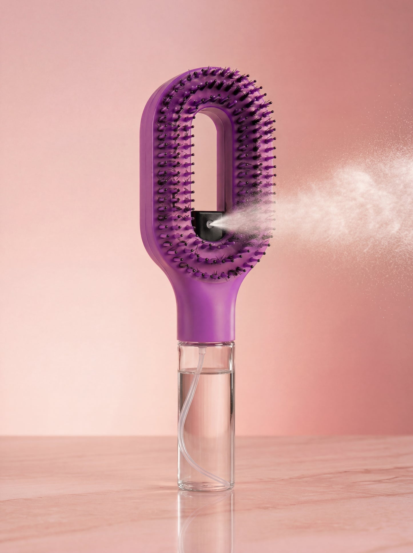 Brosse à cheveux démêlante avec son vaporisateur intégré