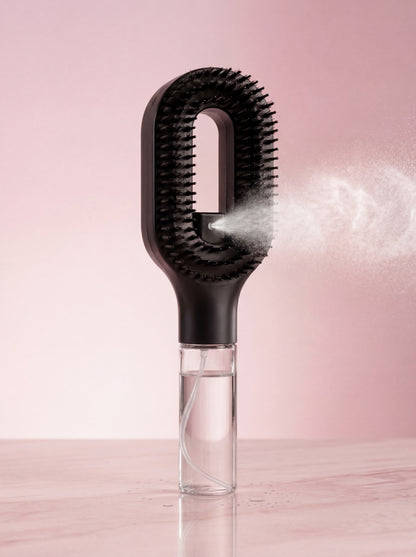 Brosse à cheveux démêlante avec son vaporisateur intégré